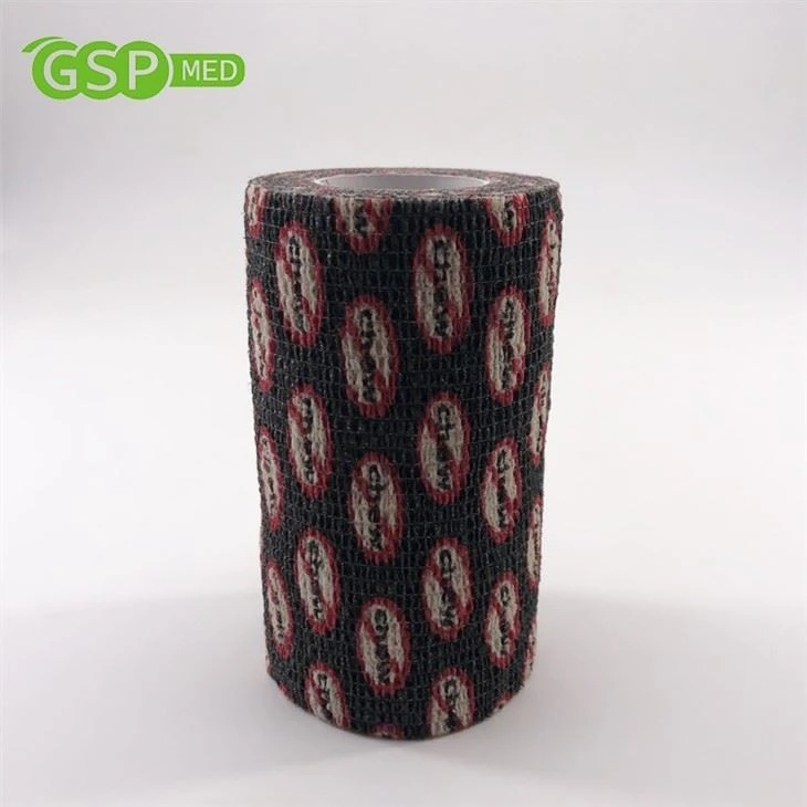 Custom Logo Easy Tear Non Woven Self Adhesive Pet Bandage Vet Wrap Cohesive Elastic Horse Bandage